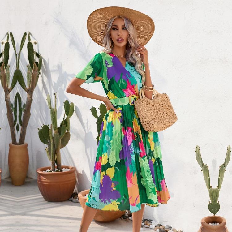 Summer Floral Print V Neck Short Sleeve Belted Dress for Women Wrinkle Free XXL червоний
Summer Floral Print V Neck Short Sleeve Belted Dress for Women Wrinkle Free XXL червоний