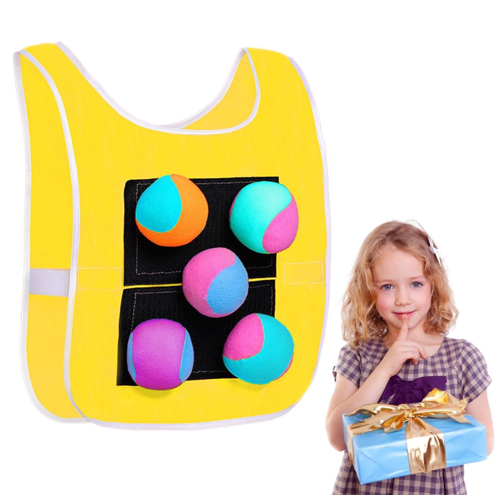 Детский липкий жилет для малышей, уличная метательная мишень, игра с шариками для детей One Size жёлтый