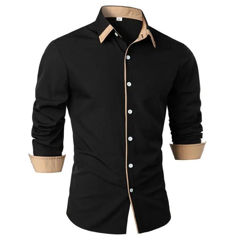 Men s Slim Fit Formal Shirt with Beige Trim Button Down Business M чёрный
Men s Slim Fit Formal Shirt with Beige Trim Button Down Business M чёрный