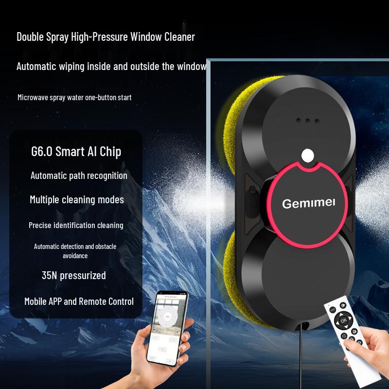 Fully Automatic Smart Window Cleaning Robot with Water Spray for High-Rise Glass.
Fully Automatic Smart Window Cleaning Robot with Water Spray for High-Rise Glass.