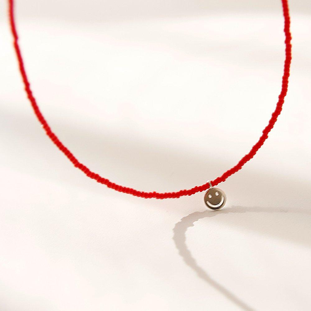 J.Lauren N0925 Crimson Bead Smile Silver Choker Necklace
J.Lauren N0925 Crimson Bead Smile Silver Choker Necklace