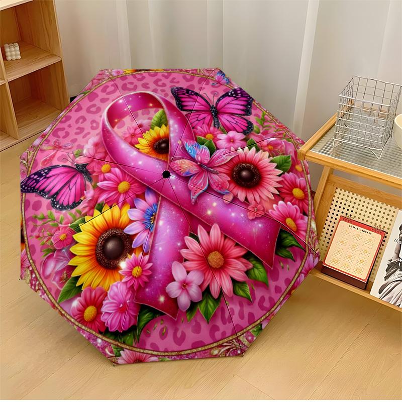 Pink Flowers and Butterflies Printed umbrella windproof folding umbrella portable sun and rain umbrella suitable for gifting
Pink Flowers and Butterflies Printed umbrella windproof folding umbrella portable sun and rain umbrella suitable for gifting