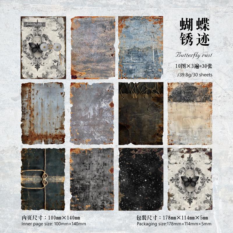 30 pcs Vintage Rust material paper Planner handmade DIY Hand Account Diary Album Scrapbooking Background paper
30 pcs Vintage Rust material paper Planner handmade DIY Hand Account Diary Album Scrapbooking Background paper