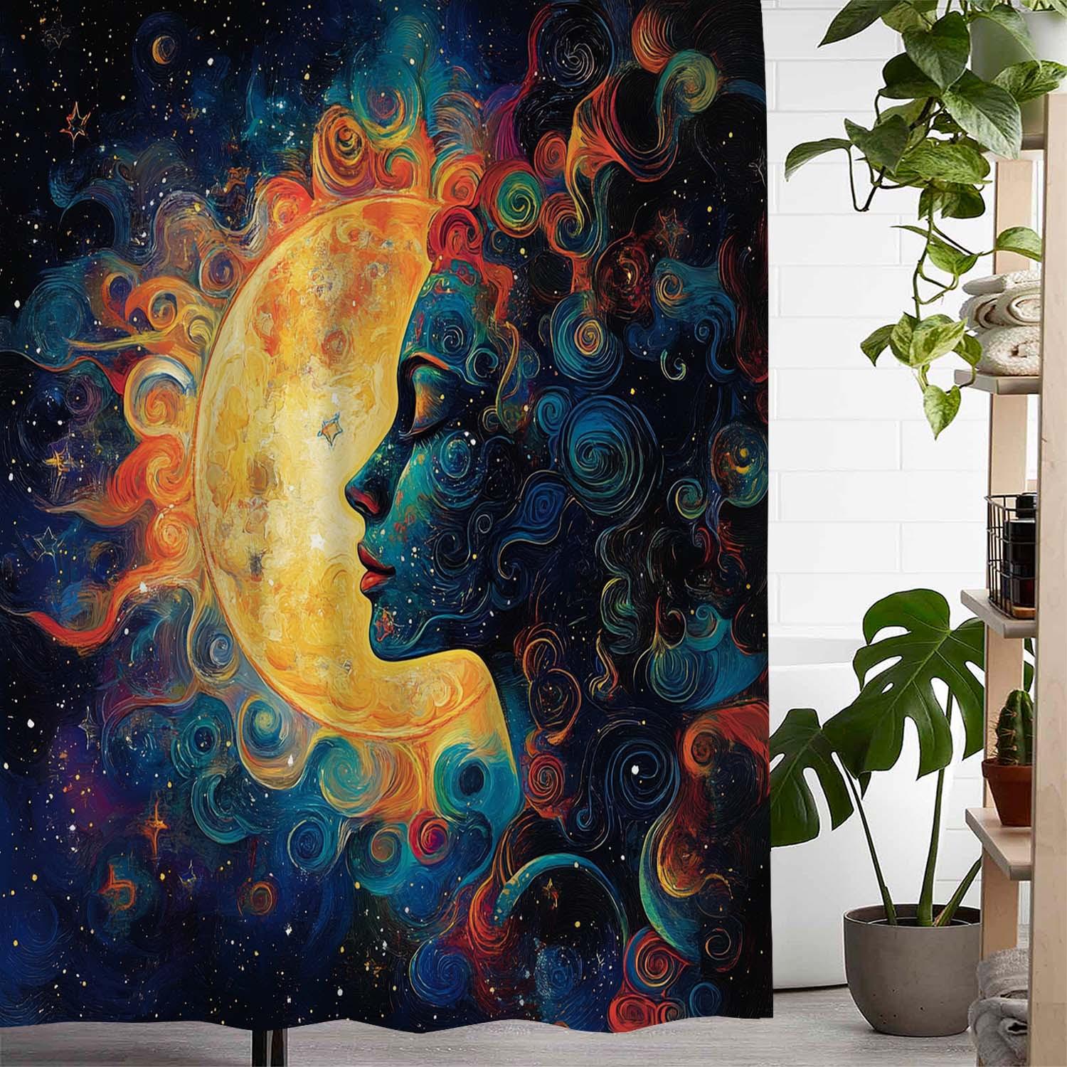 Sun And Moon Mystical Waterproof Mildew-Resistant Shower Curtain - Cosmic Design For A Tranquil Bathroom Dcor Experience W60H190(CM)-1 Pcs
Sun And Moon Mystical Waterproof Mildew-Resistant Shower Curtain - Cosmic Design For A Tranquil Bathroom Dcor Experience W60H190(CM)-1 Pcs