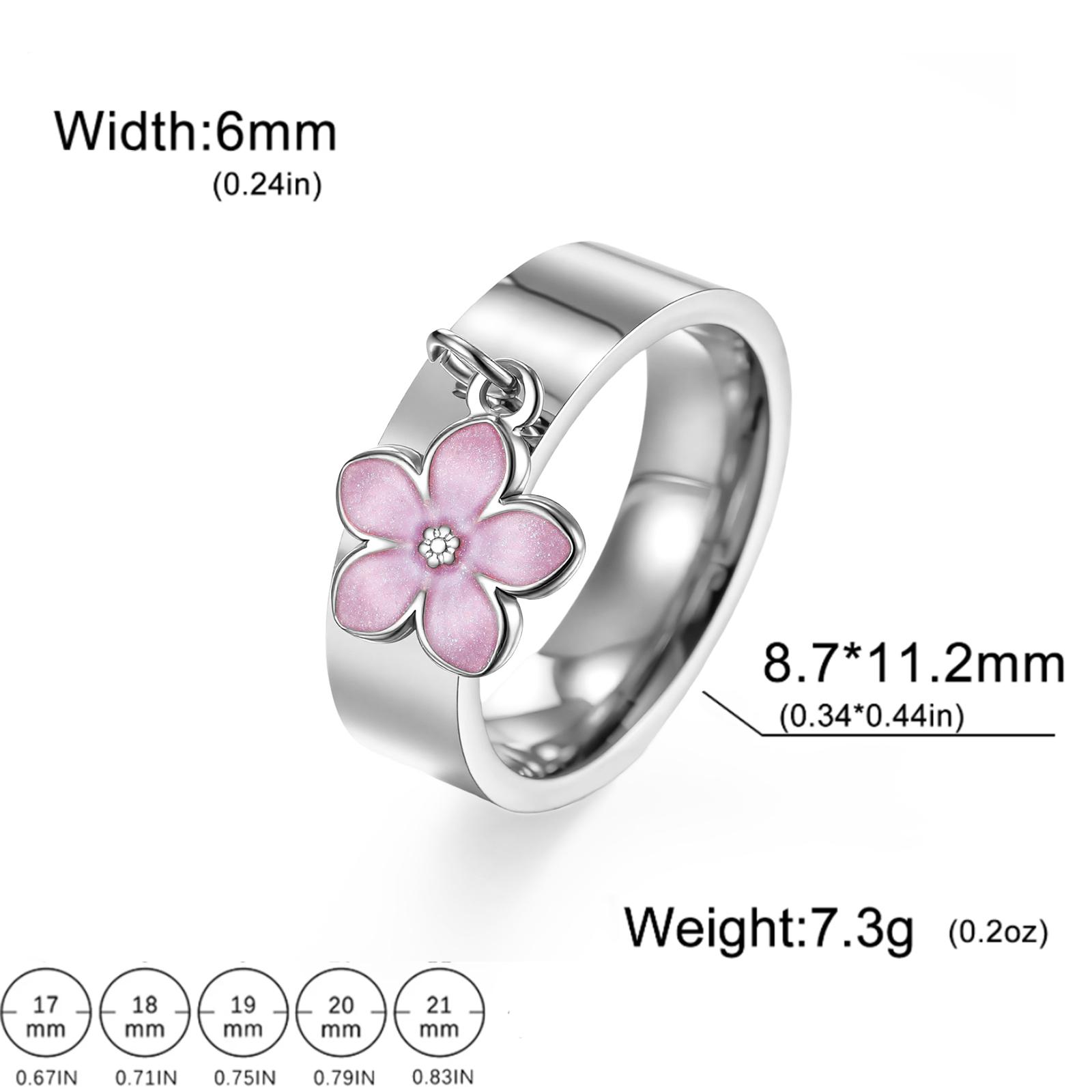 Teamer Enamel Pink Flower Pendant Ring Stainless Steel Finger Wide Rings For Women Trendy Romantic Jewelry Wedding Gift 2026 New 7
Teamer Enamel Pink Flower Pendant Ring Stainless Steel Finger Wide Rings For Women Trendy Romantic Jewelry Wedding Gift 2026 New 7