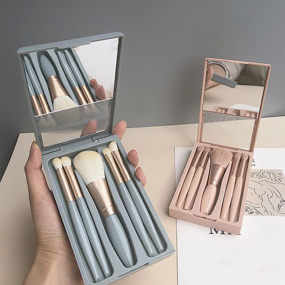Mini Multi-Function Full Set Of Cosmetic Brush 5pcs Cosmetic Brush With Mirror Portable Box Eye Shadow Brush Powder Brush
Mini Multi-Function Full Set Of Cosmetic Brush 5pcs Cosmetic Brush With Mirror Portable Box Eye Shadow Brush Powder Brush