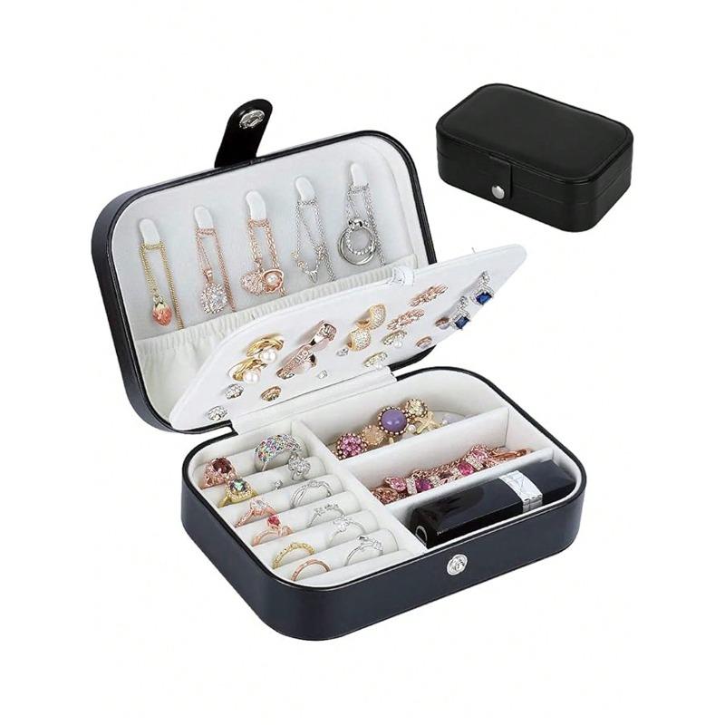 Travel Dual-Layer Jewelry Box, Jewelry Storage Case, Snap Closure Jewelry Organizer Box M-black
Travel Dual-Layer Jewelry Box, Jewelry Storage Case, Snap Closure Jewelry Organizer Box M-black