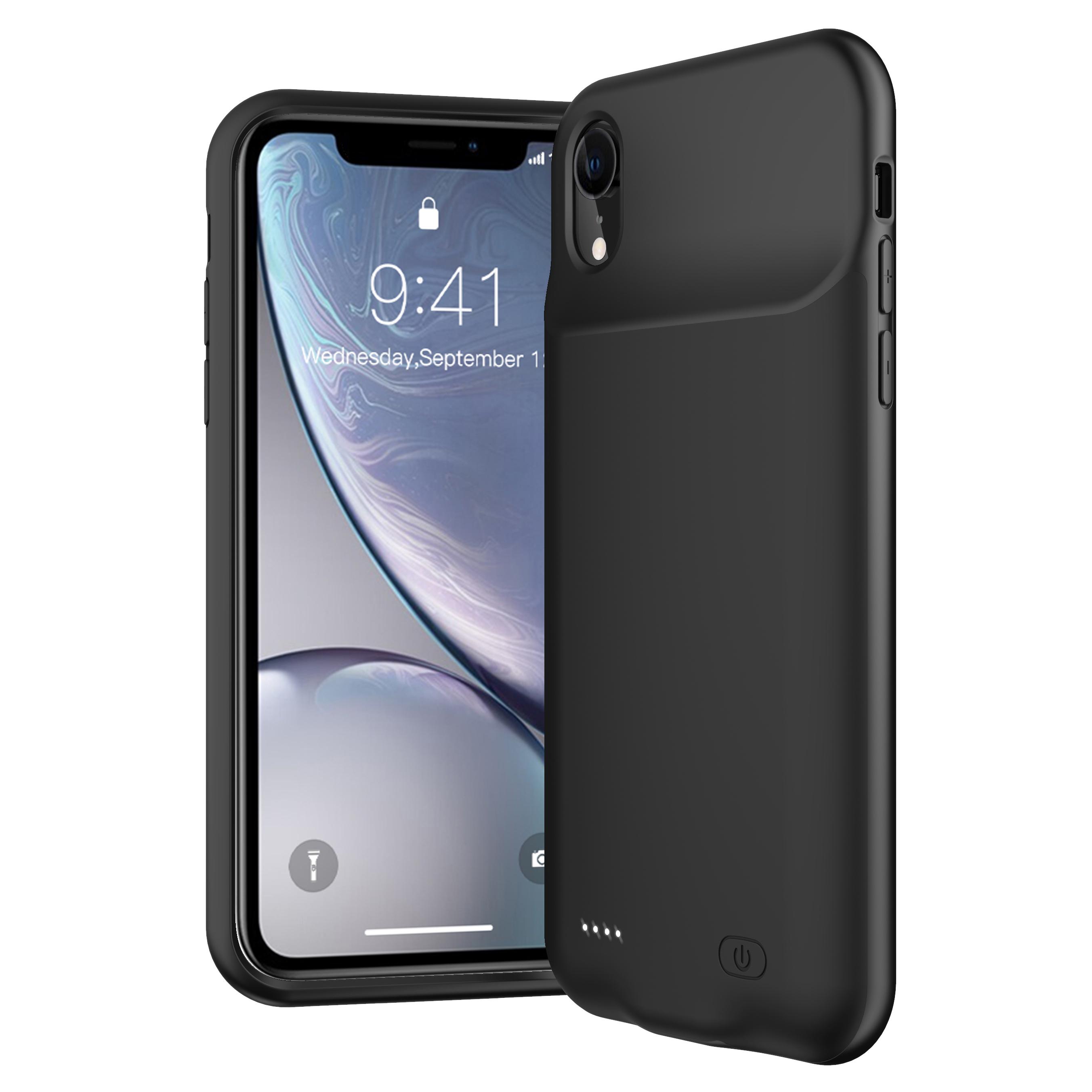 6500mAh Rechargeable Extended Battery Charger Case Cover with TPU Frame for iPhone XR 6.1 inch Black
6500mAh Rechargeable Extended Battery Charger Case Cover with TPU Frame for iPhone XR 6.1 inch Black