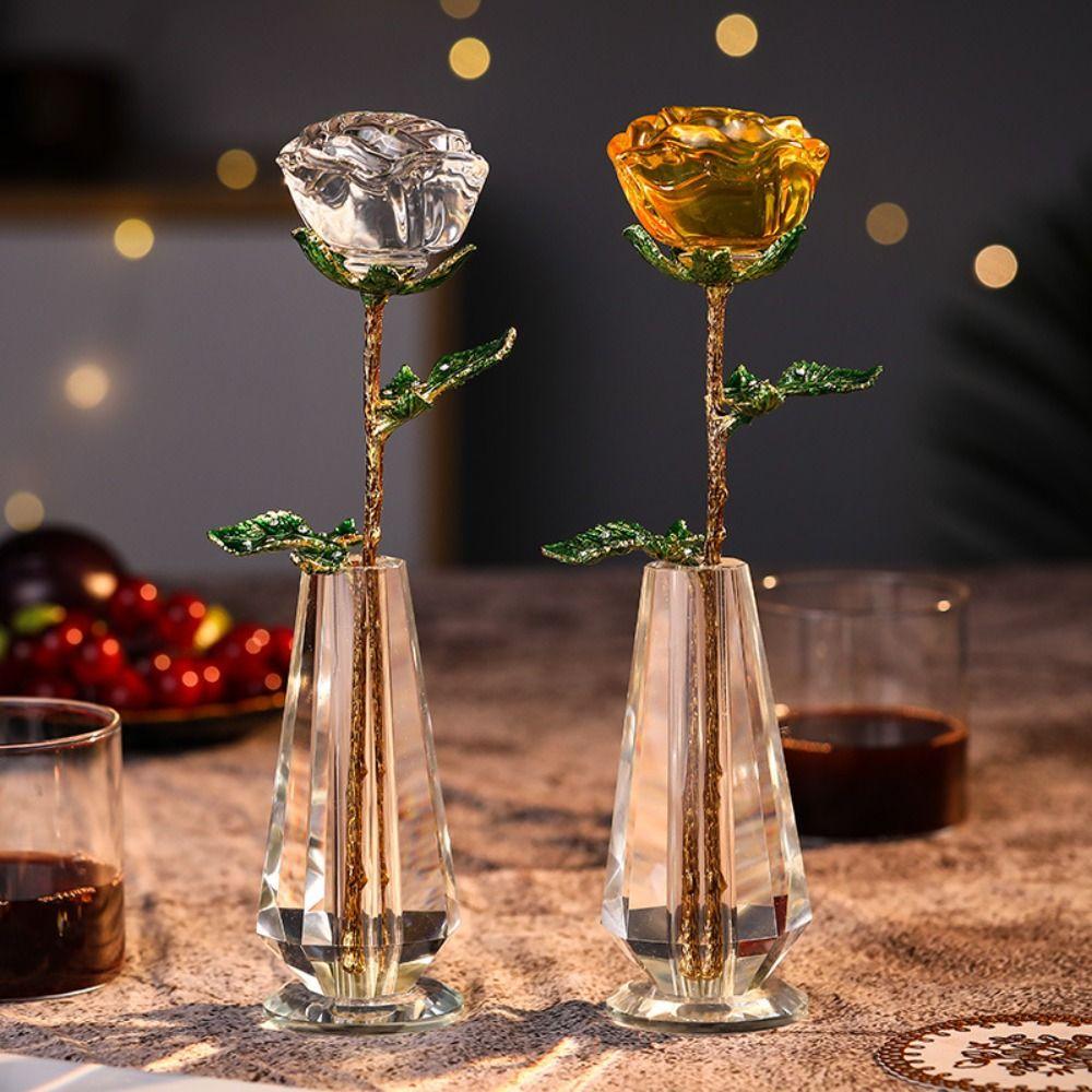 Романтичные хрустальные стеклянные фигурки роз, креативные украшения стола, рождественский орнамент
Романтичные хрустальные стеклянные фигурки роз, креативные украшения стола, рождественский орнамент