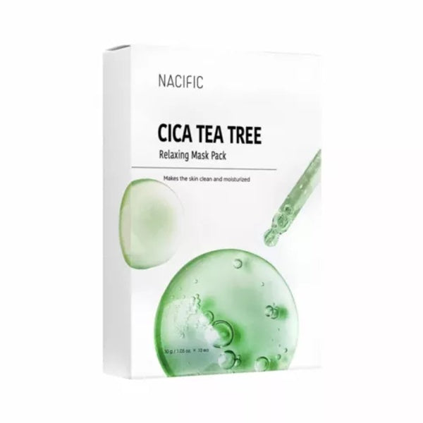 NACIFIC Cica Teatree Relaxing Mask Pack - 1pack (10pcs)
NACIFIC Cica Teatree Relaxing Mask Pack - 1pack (10pcs)