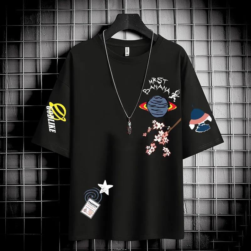 Молодежная повседневная футболка, корейская модная свободная пуловер с круглым вырезом и короткими рукавами, летняя рубашка с мультяшным принтом, мужская одежда M чёрный
Молодежная повседневная футболка, корейская модная свободная пуловер с круглым вырезом и короткими рукавами, летняя рубашка с мультяшным принтом, мужская одежда M чёрный