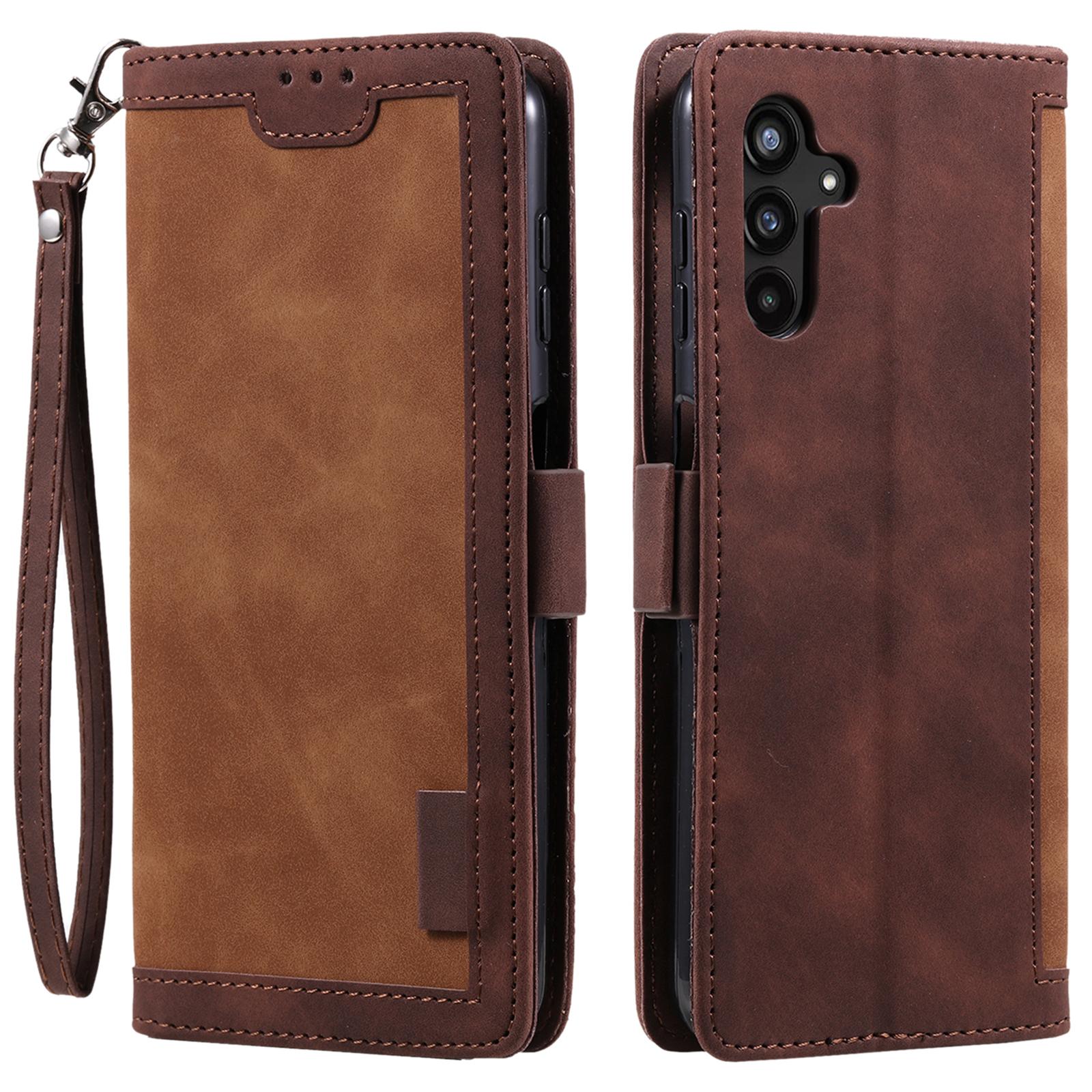 For Samsung Galaxy A14 5G/4G Stand Wallet Cover,Retro Color Splicing PU Leather Phone Case with Strap Brown
For Samsung Galaxy A14 5G/4G Stand Wallet Cover,Retro Color Splicing PU Leather Phone Case with Strap Brown
