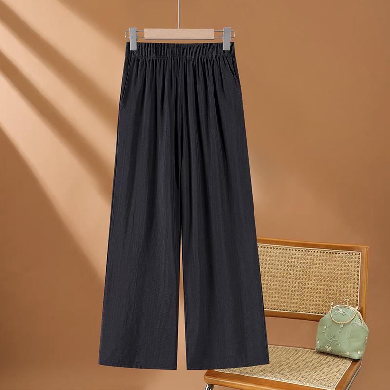 Летние женские тонкие широкие прямые брюки для людей среднего и пожилого возраста Летние укороченные брюки 6XL чёрный
Летние женские тонкие широкие прямые брюки для людей среднего и пожилого возраста Летние укороченные брюки 6XL чёрный