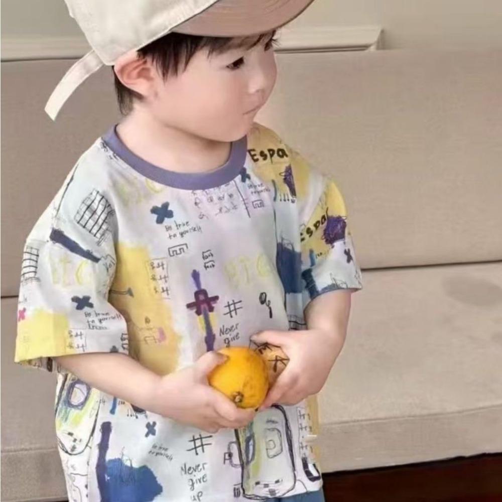 Boys summer style Korean style tie-dye all-over printed round neck boys T-shirt short-sleeved tops 160
Boys summer style Korean style tie-dye all-over printed round neck boys T-shirt short-sleeved tops 160
