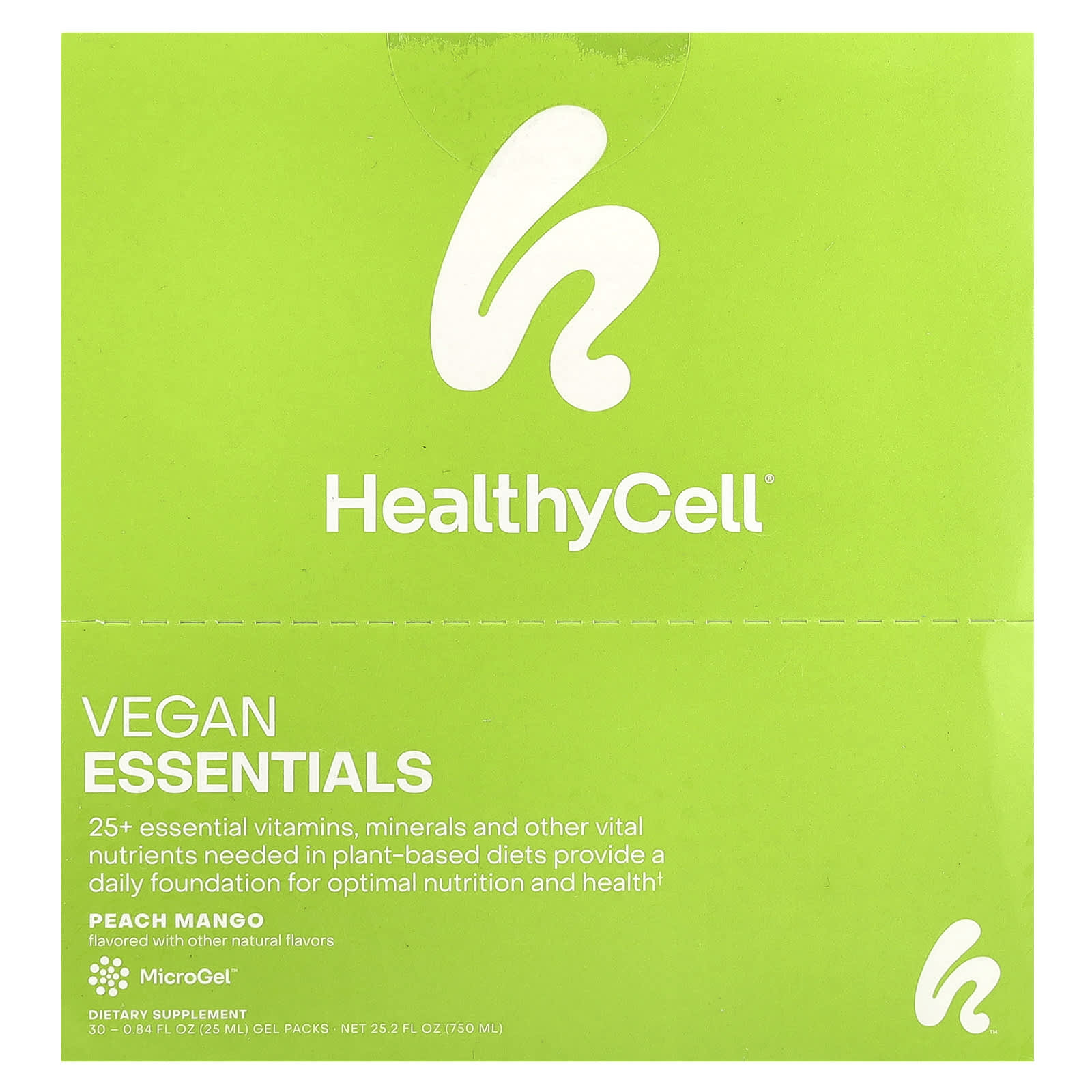 HealthyCell, Vegan Essentials, Peach Mango, 30 gel packs, 0.84 fl oz (25 ml) each
HealthyCell, Vegan Essentials, Peach Mango, 30 gel packs, 0.84 fl oz (25 ml) each