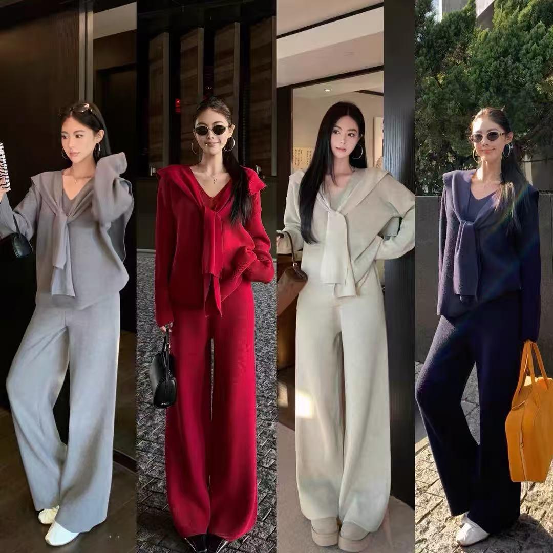 2026 Minimalist Loose-Fit Solid Color Shawl and Wide-Leg Pants Women s Three-Piece Set for Spring/Autumn S
2026 Minimalist Loose-Fit Solid Color Shawl and Wide-Leg Pants Women s Three-Piece Set for Spring/Autumn S