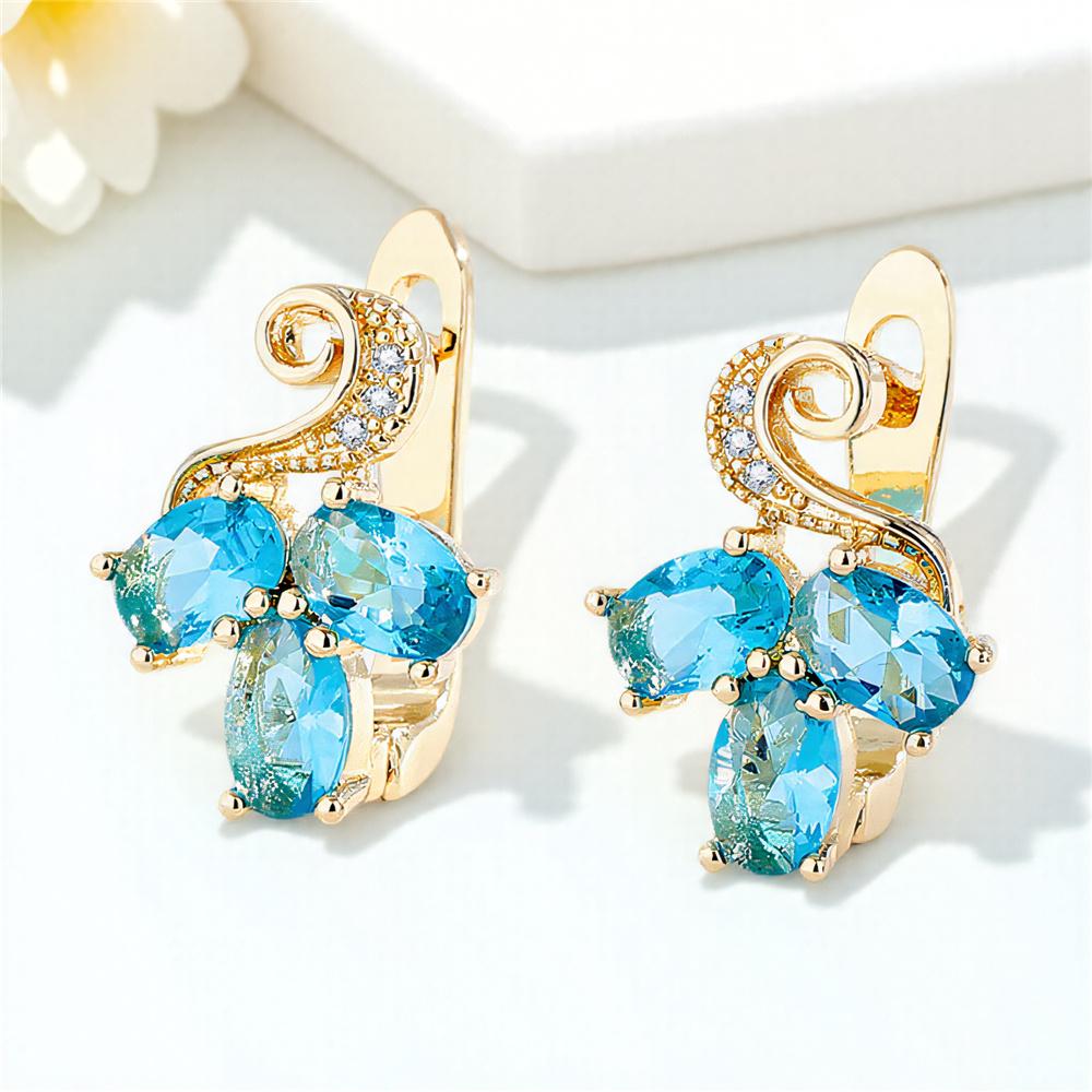 Luxury Small Blue Oval Zircon Stone Hoop Earrings For Women Vintage Female Fashion Gold Color Wedding Jewelry
Luxury Small Blue Oval Zircon Stone Hoop Earrings For Women Vintage Female Fashion Gold Color Wedding Jewelry
