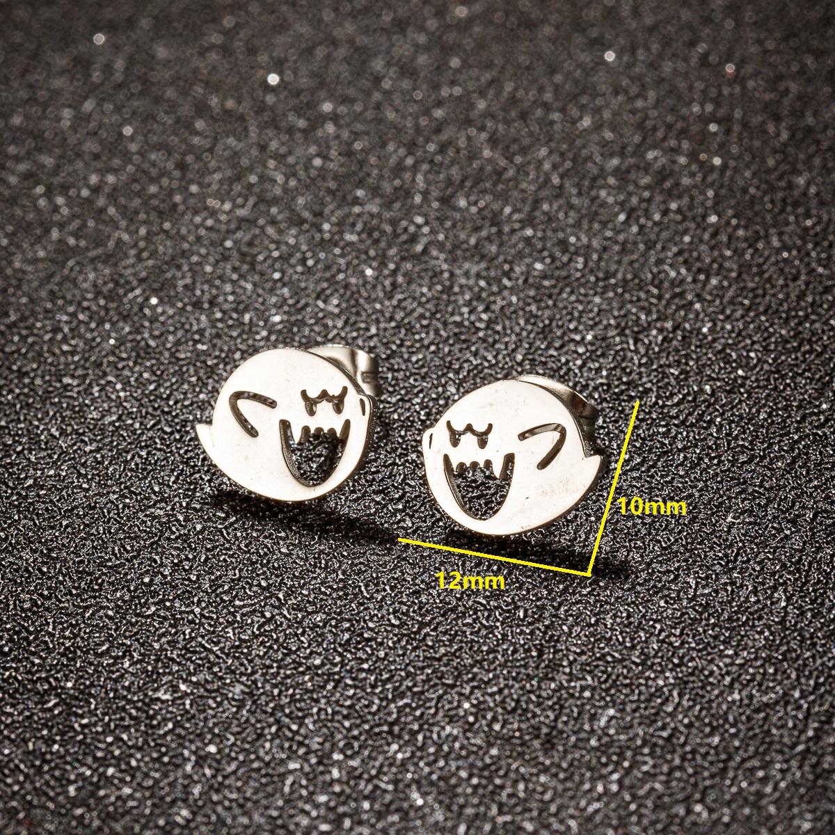 Stainless Steel Cute Cartoon Earrings Stud Black Earrings Minimalist Monster Ghost Earrings Small Animal Halloween Zircon Gift
Stainless Steel Cute Cartoon Earrings Stud Black Earrings Minimalist Monster Ghost Earrings Small Animal Halloween Zircon Gift