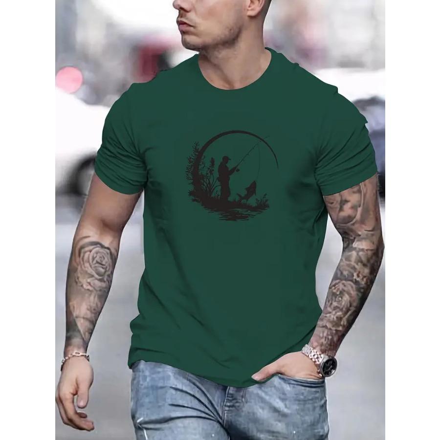 Мужская футболка с графическим принтом для рыбалки - Базовая футболка с круглым вырезом из 100% полиэстера, слегка тянущаяся, однотонная, летний повседневный топ из трикотажной ткани 6XL темно-зеленого
Мужская футболка с графическим принтом для рыбалки - Базовая футболка с круглым вырезом из 100% полиэстера, слегка тянущаяся, однотонная, летний повседневный топ из трикотажной ткани 6XL темно-зеленого