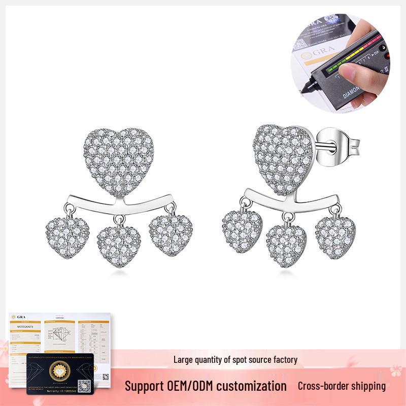 Double Layer Heart Moissanite Stud Earrings: S925 Silver, Hypoallergenic, 18K White Gold Plated, European & American Style 925 Silver
Double Layer Heart Moissanite Stud Earrings: S925 Silver, Hypoallergenic, 18K White Gold Plated, European & American Style 925 Silver