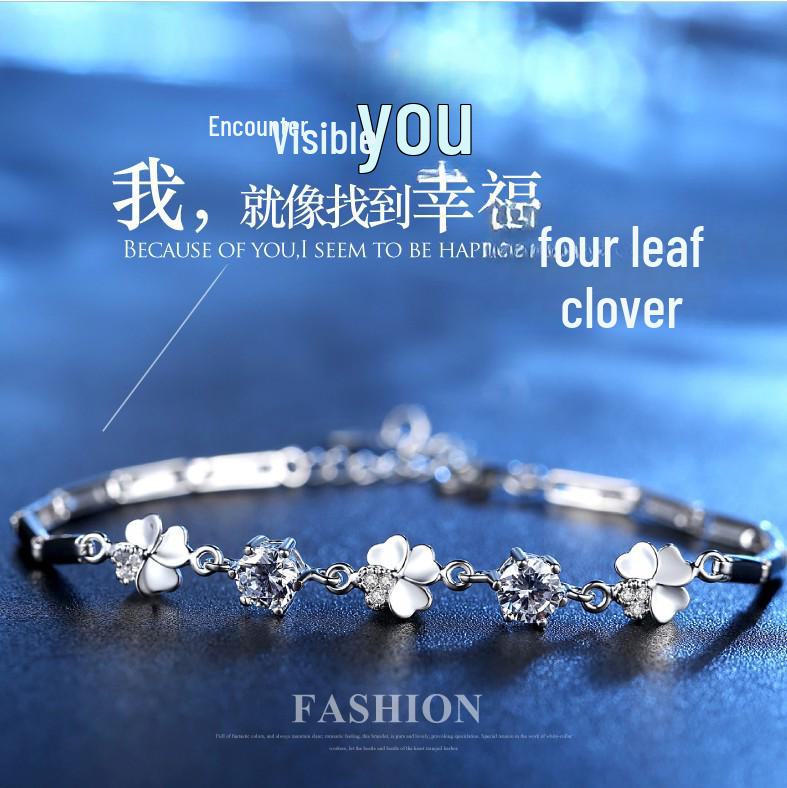 Korean Silver Four-Leaf Clover Rotating Flower Bracelet for Women - Sweet Tempered Jewelry Gift фиолетовый
Korean Silver Four-Leaf Clover Rotating Flower Bracelet for Women - Sweet Tempered Jewelry Gift фиолетовый