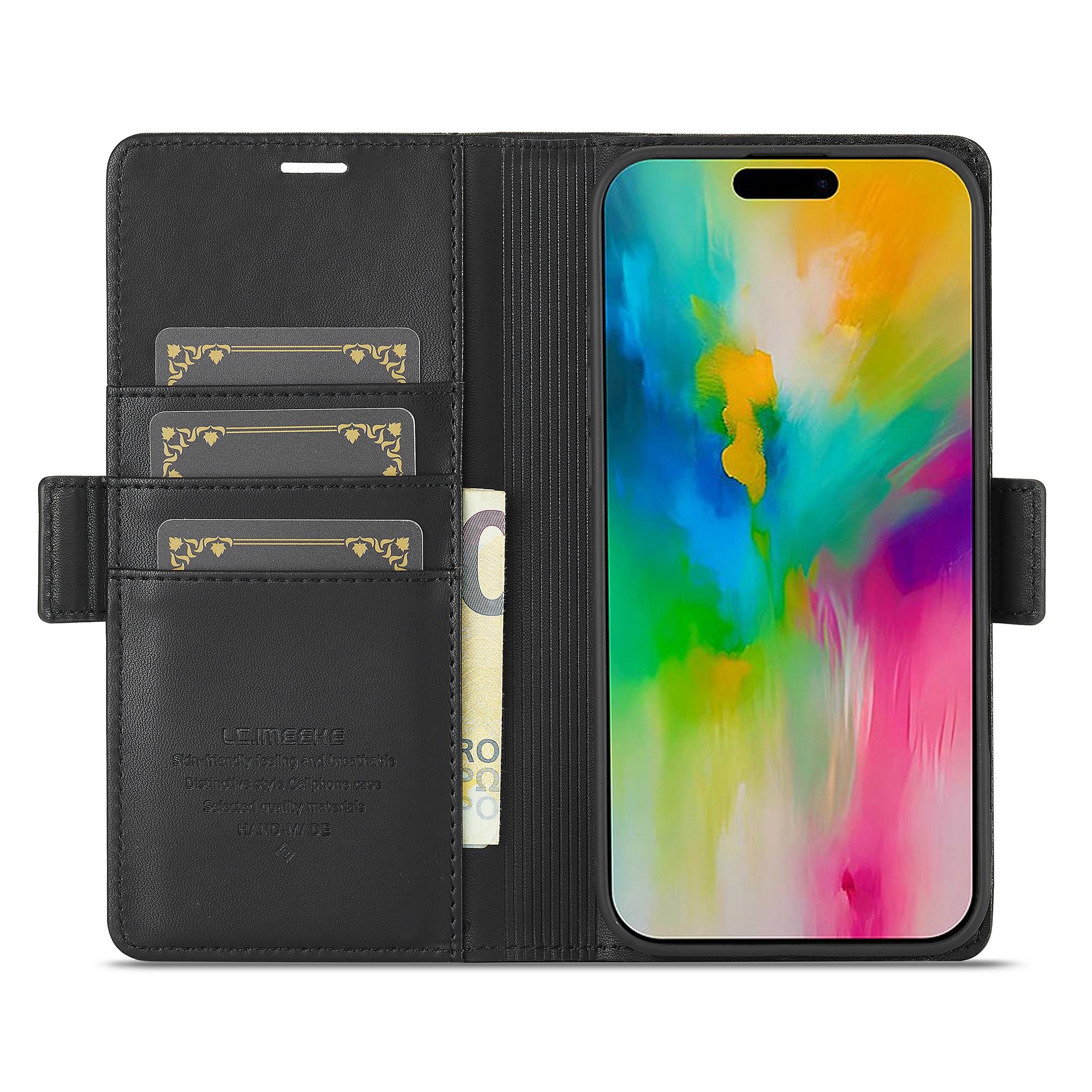LC.IMEEKE For iPhone 16 Plus Leather Case Imprint Lines Phone Cover Wallet Stand Black
LC.IMEEKE For iPhone 16 Plus Leather Case Imprint Lines Phone Cover Wallet Stand Black