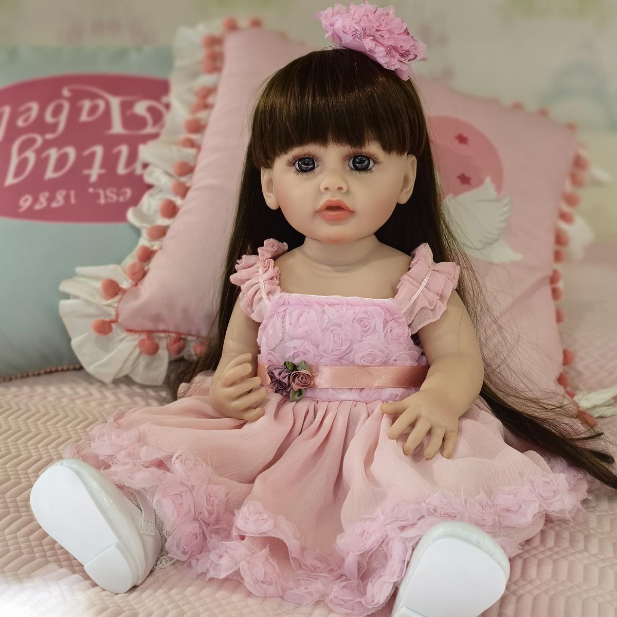 Гаряча 22-дюймова лялька Reborn Baby Girl з довгим каштановим волоссям, повна силіконова вінілова іграшка, реалістична новонароджена принцеса Бебі 22 inch about 55 cm
Гаряча 22-дюймова лялька Reborn Baby Girl з довгим каштановим волоссям, повна силіконова вінілова іграшка, реалістична новонароджена принцеса Бебі 22 inch about 55 cm