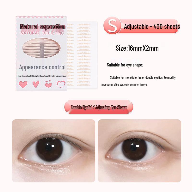 Honey Lace Invisible Double Eyelid Stickers: 400 Thin, Seamless Sheets for Long-lasting, Waterproof, and Sweatproof Shaping.
Honey Lace Invisible Double Eyelid Stickers: 400 Thin, Seamless Sheets for Long-lasting, Waterproof, and Sweatproof Shaping.