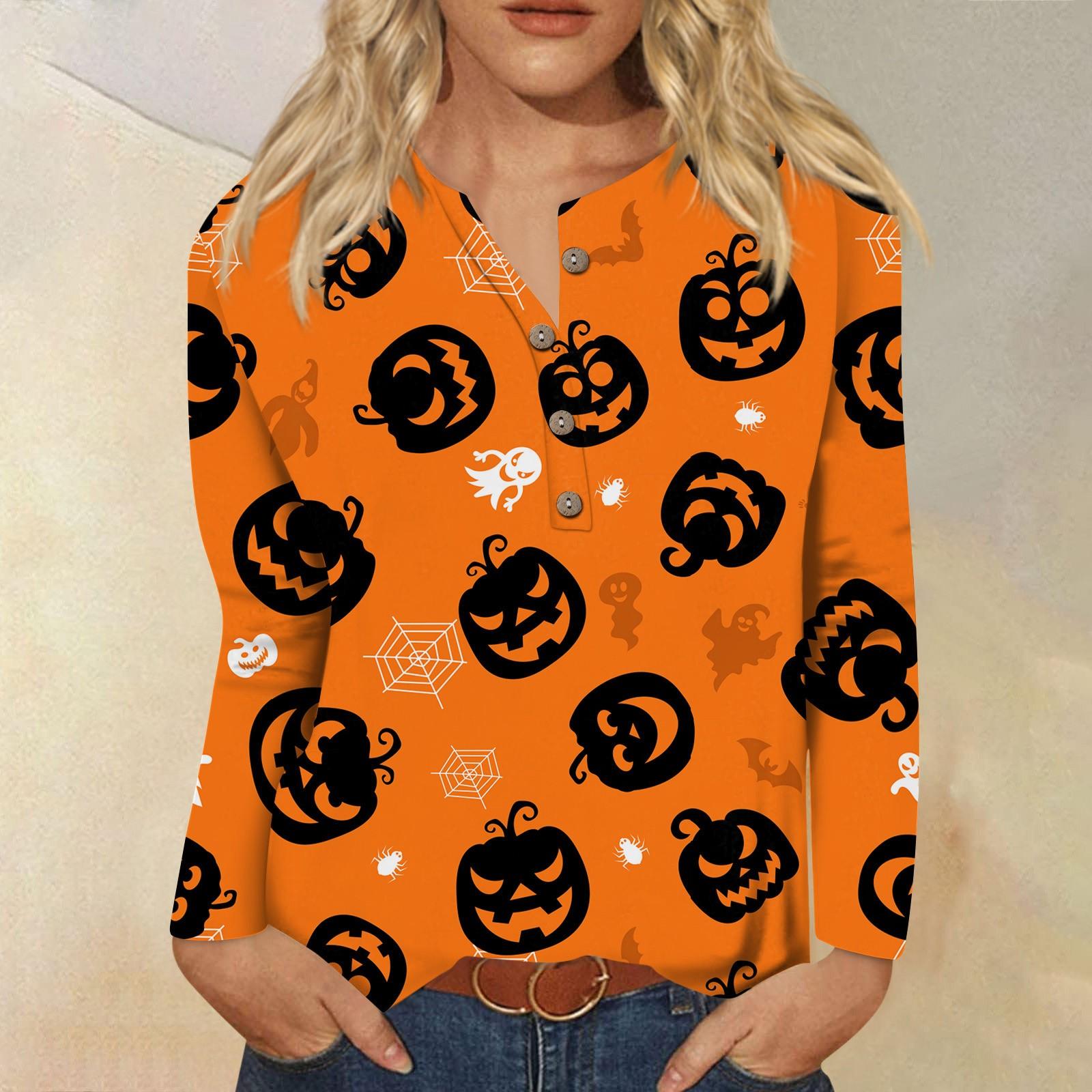 Women s Casual Halloween Printed Button Neck Long Sleeved Pullover Top Blouse XL имбирный
Women s Casual Halloween Printed Button Neck Long Sleeved Pullover Top Blouse XL имбирный