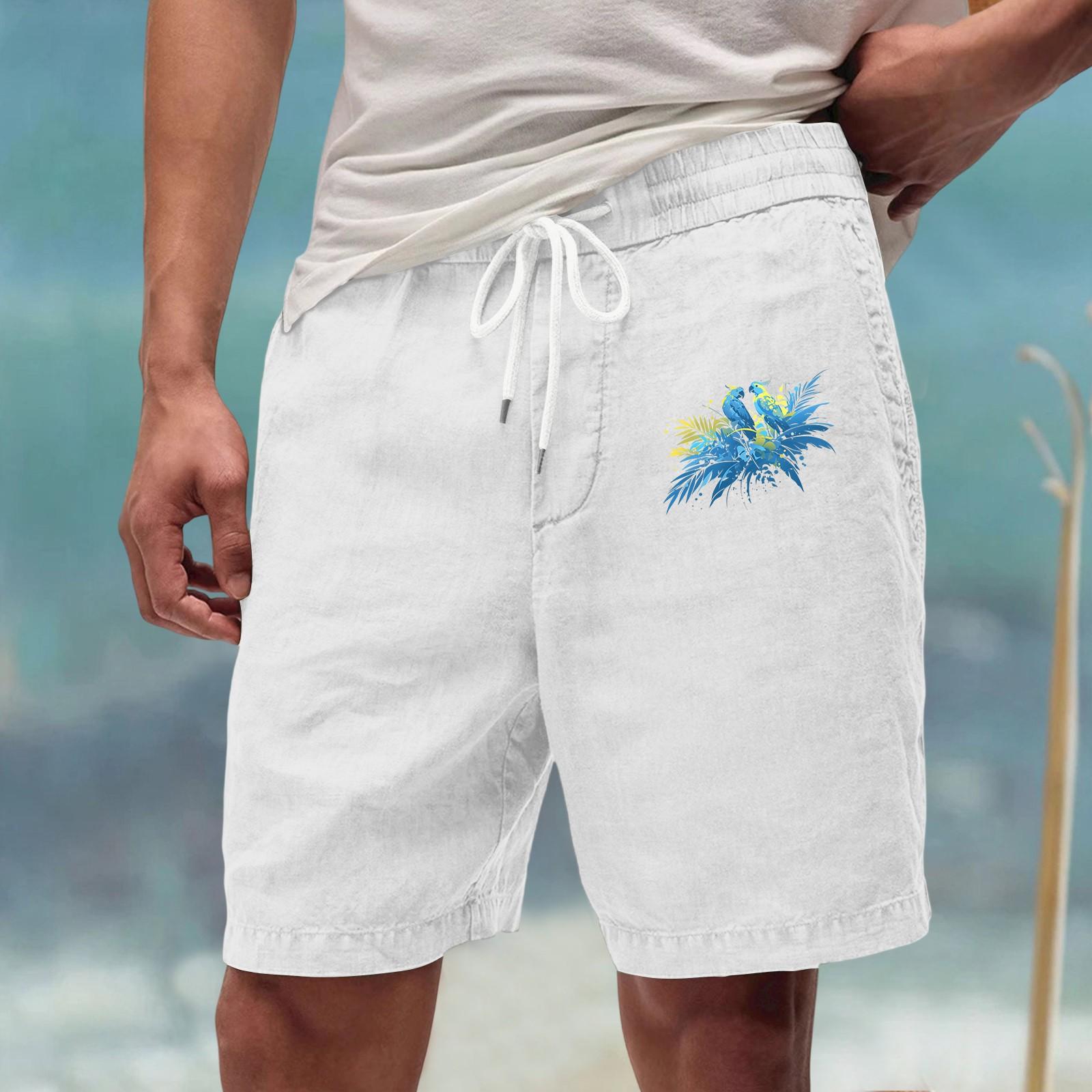 Men s Casual Drawstring Elastic Waist Shorts with Tropical Parrot Embroidery Comfortable Summer Beachwear XL белый
Men s Casual Drawstring Elastic Waist Shorts with Tropical Parrot Embroidery Comfortable Summer Beachwear XL белый