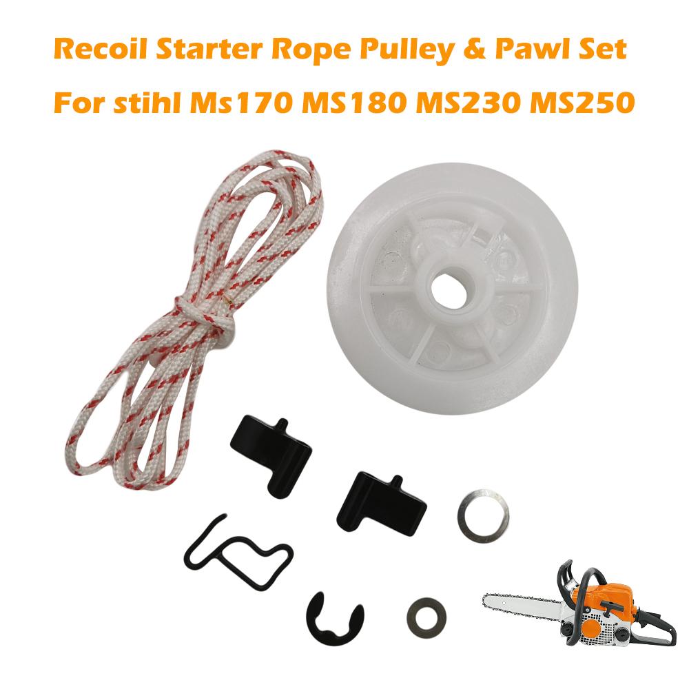 Recoil Starter Rope Pulley & Pawl Set for Stihl MS170 MS180 MS190 MS191 MS210 MS230 MS250 017 019 021 023 025 Chainsaw Parts
Recoil Starter Rope Pulley & Pawl Set for Stihl MS170 MS180 MS190 MS191 MS210 MS230 MS250 017 019 021 023 025 Chainsaw Parts