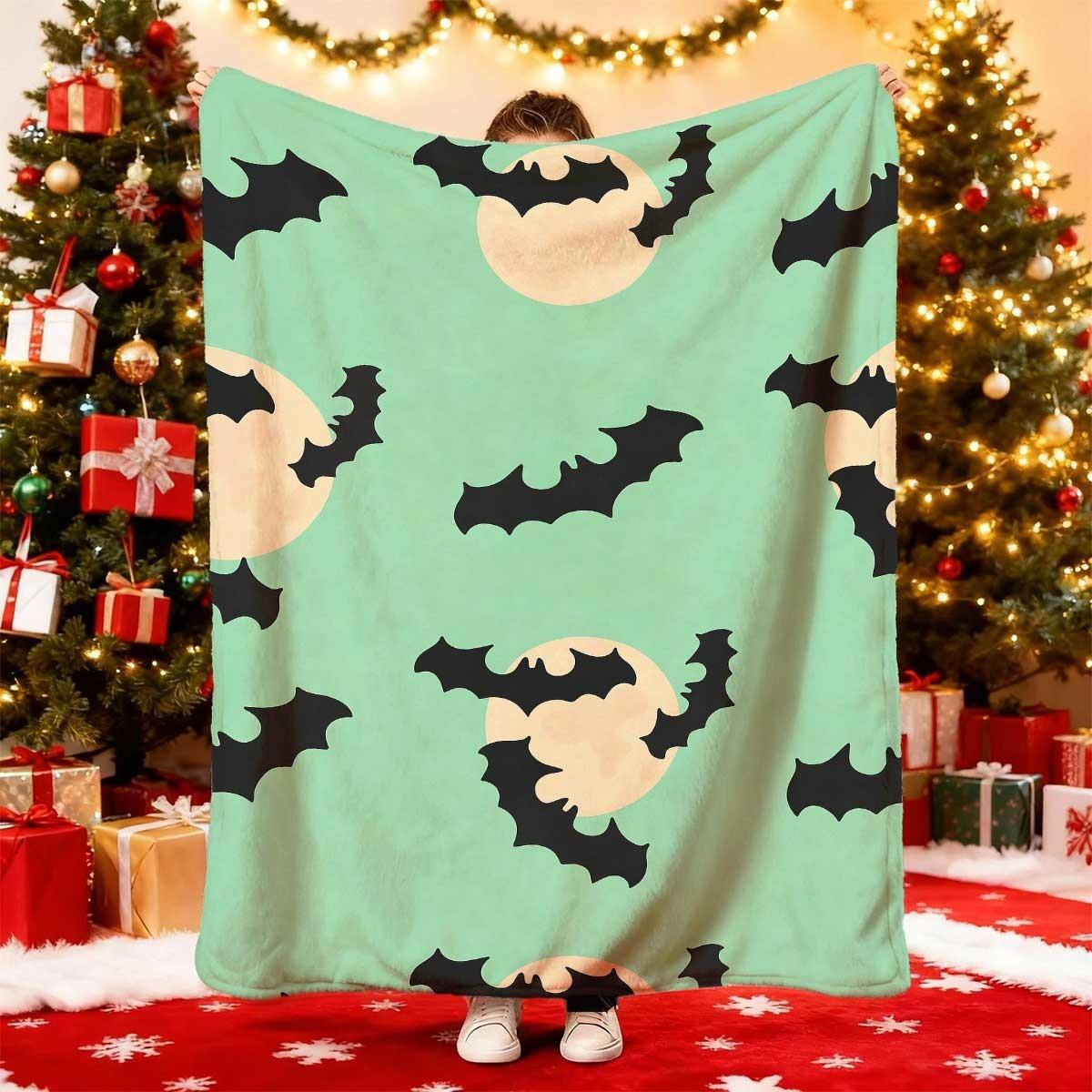 1pc Mint green and black bat silhouette and wing pattern blanket polyester fabric suitable for beds sofas and travel 75x100cm
1pc Mint green and black bat silhouette and wing pattern blanket polyester fabric suitable for beds sofas and travel 75x100cm