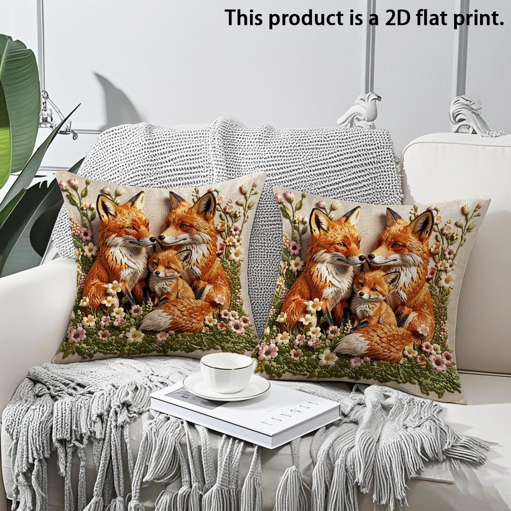 2pcs Wild Fox Family Throw Pillow Covers Floral Square Cushion Cases for Home Sofa Bedroom Decor Cushion cover 45x45cm-2pcs
2pcs Wild Fox Family Throw Pillow Covers Floral Square Cushion Cases for Home Sofa Bedroom Decor Cushion cover 45x45cm-2pcs