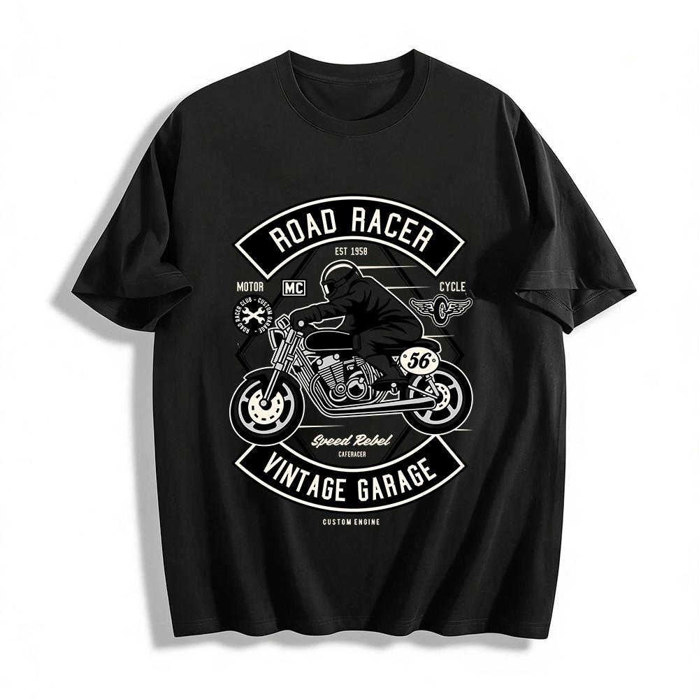 Vintage Road Racer Graphic Tee Retro Motorcycle Rider Casual T-Shirt Pure cotton T-shirt XXS
Vintage Road Racer Graphic Tee Retro Motorcycle Rider Casual T-Shirt Pure cotton T-shirt XXS