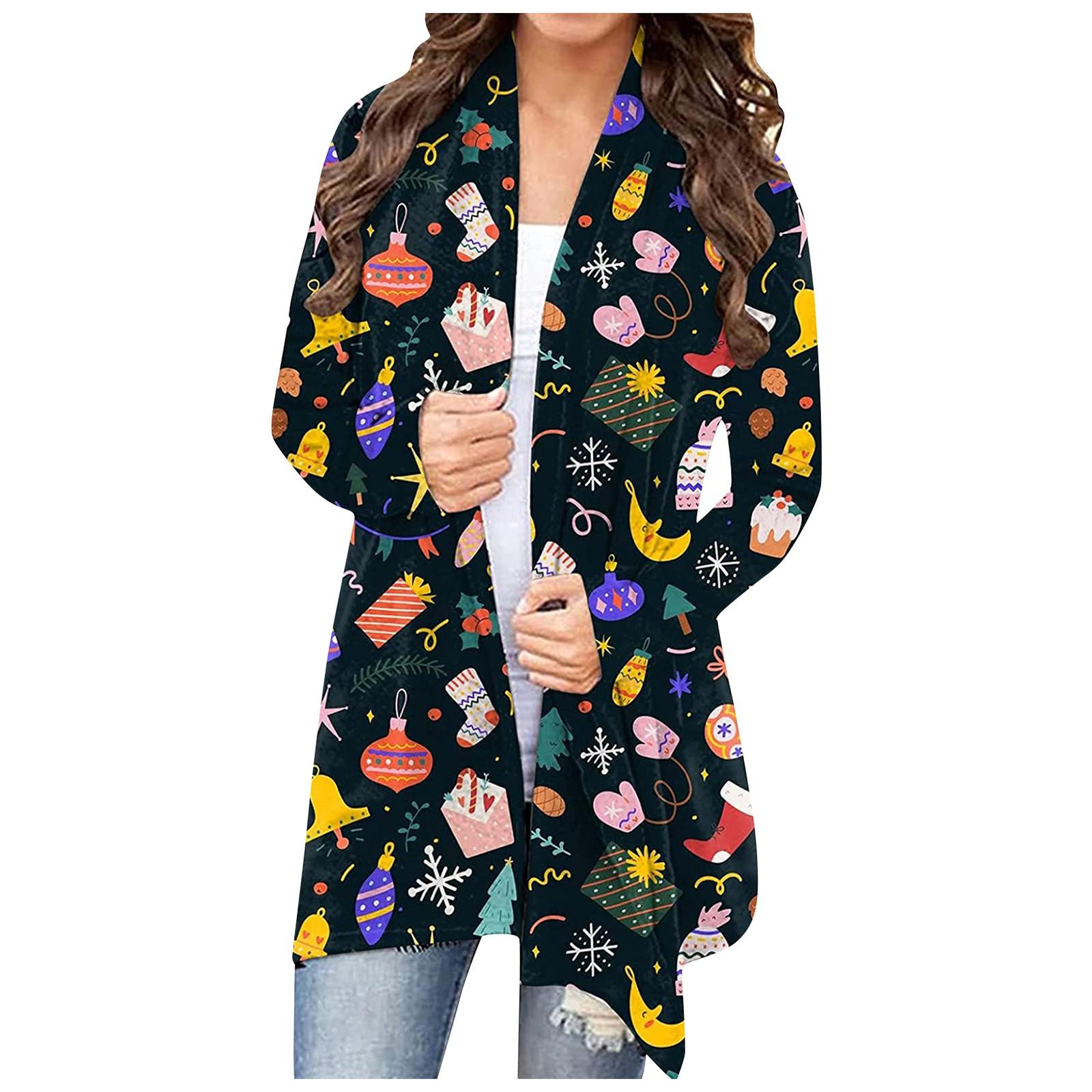 Женский рождественский кардиган с длинными рукавами и принтом, легкая куртка L тёмно-синий
Женский рождественский кардиган с длинными рукавами и принтом, легкая куртка L тёмно-синий