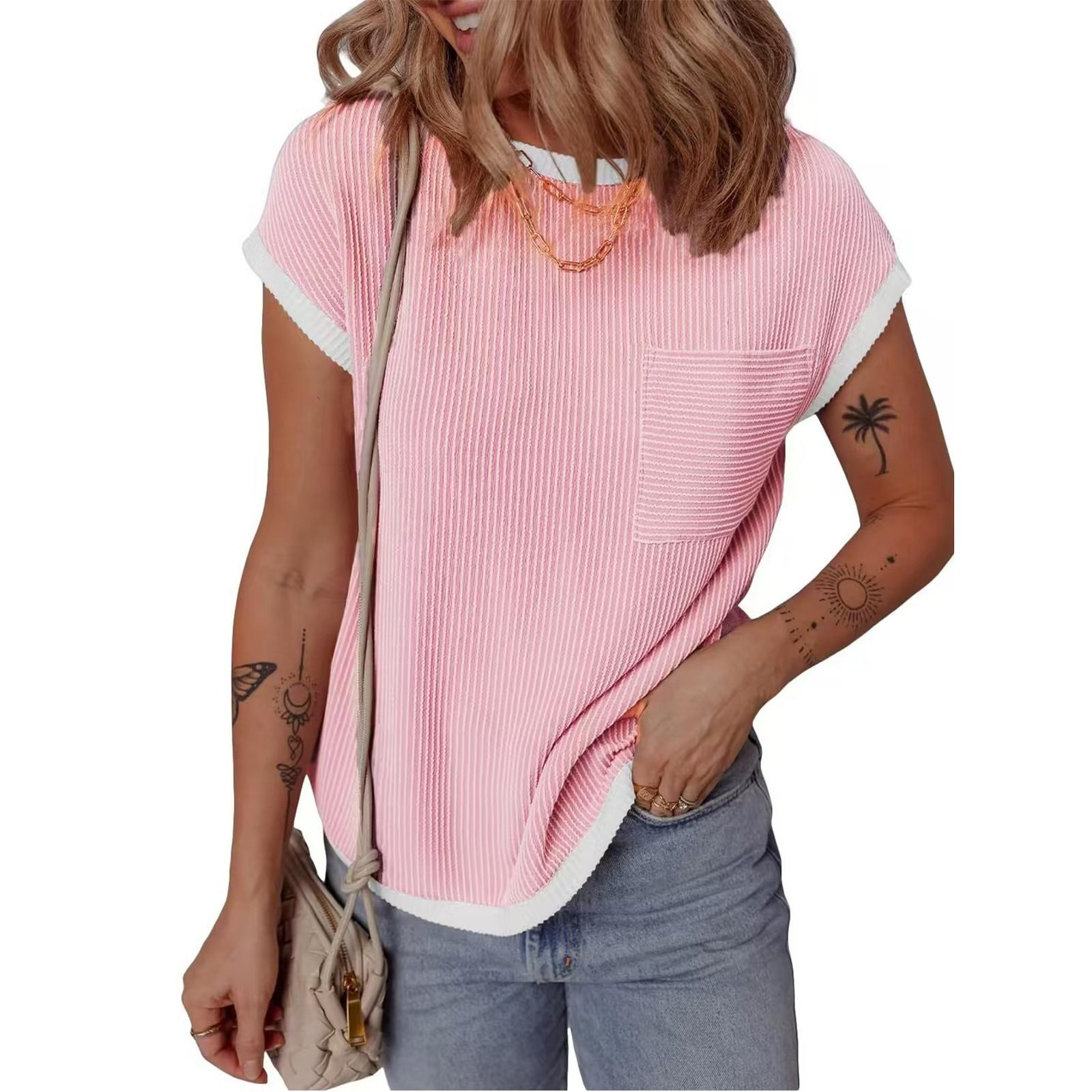 Women s Color Casual Round Neck Color T-shirt Pullover Short Sleeve Top L рожевий
Women s Color Casual Round Neck Color T-shirt Pullover Short Sleeve Top L рожевий