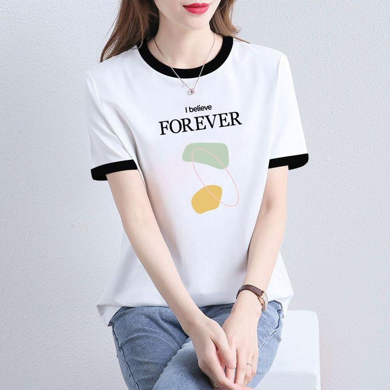 (Back collar) 100% cotton short-sleeved T-shirt women s summer, European station black and white splicing contrasting color T-shirt ins top M білий
(Back collar) 100% cotton short-sleeved T-shirt women s summer, European station black and white splicing contrasting color T-shirt ins top M білий
