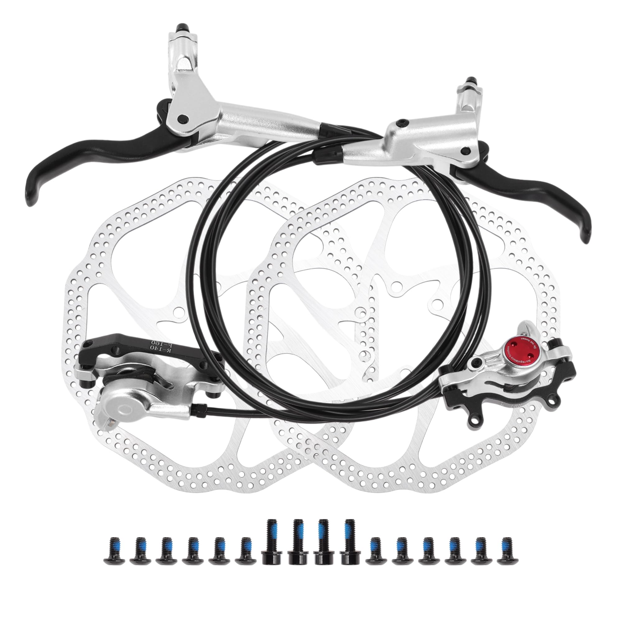 BULLSPANN 1 Set Bicycle Disc Brake Kit Rear Left Front Right Brake Lever 160mm Rotor Bicycle Disc Brake Caliper Brake Wire for Road Bike MTB Silver
BULLSPANN 1 Set Bicycle Disc Brake Kit Rear Left Front Right Brake Lever 160mm Rotor Bicycle Disc Brake Caliper Brake Wire for Road Bike MTB Silver