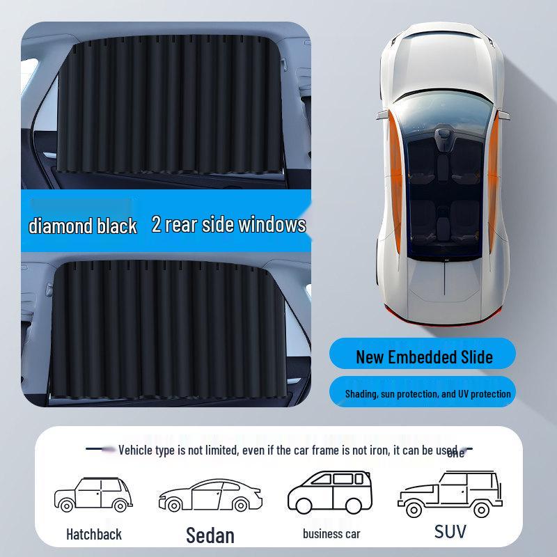 Car Sunshade Privacy Blackout Curtains for Small Vehicles with Mosquito Net
Car Sunshade Privacy Blackout Curtains for Small Vehicles with Mosquito Net