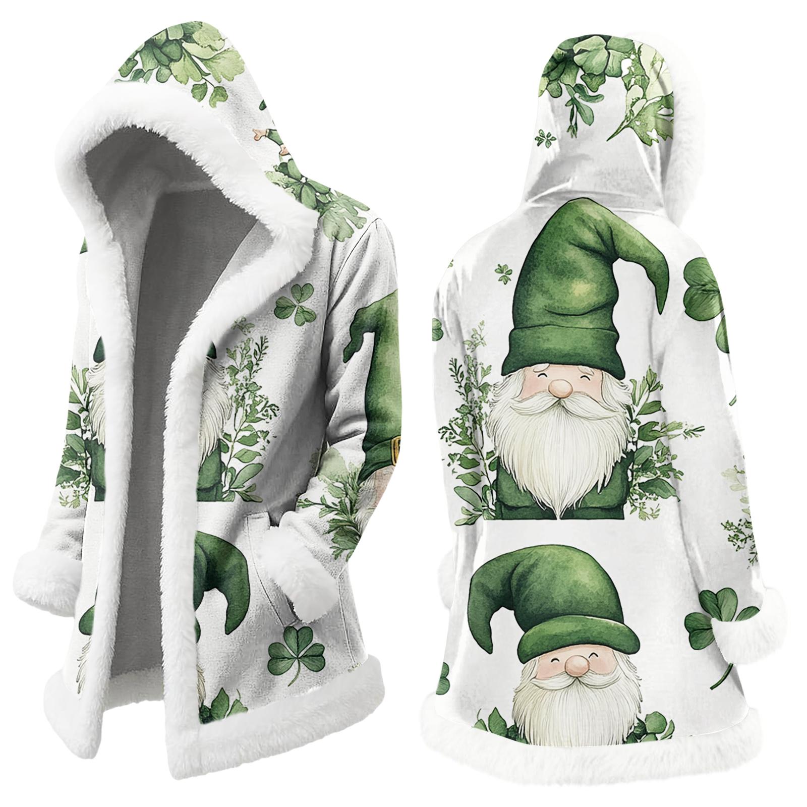 Unisex Casual And Fashionable Plush Collar Hooded Long Sleeved St. Patrick s Print Jacket XXL ціан
Unisex Casual And Fashionable Plush Collar Hooded Long Sleeved St. Patrick s Print Jacket XXL ціан