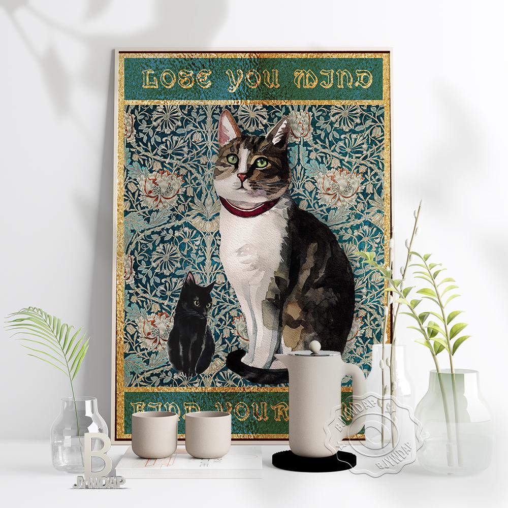 Lose Your Mind Find Your Soul Retro Poster, Two Personalities Of Cats Wall Stickers, Nordic Style Amusing Home Kids Room Decor No Frame 21*30cm No Frame
Lose Your Mind Find Your Soul Retro Poster, Two Personalities Of Cats Wall Stickers, Nordic Style Amusing Home Kids Room Decor No Frame 21*30cm No Frame