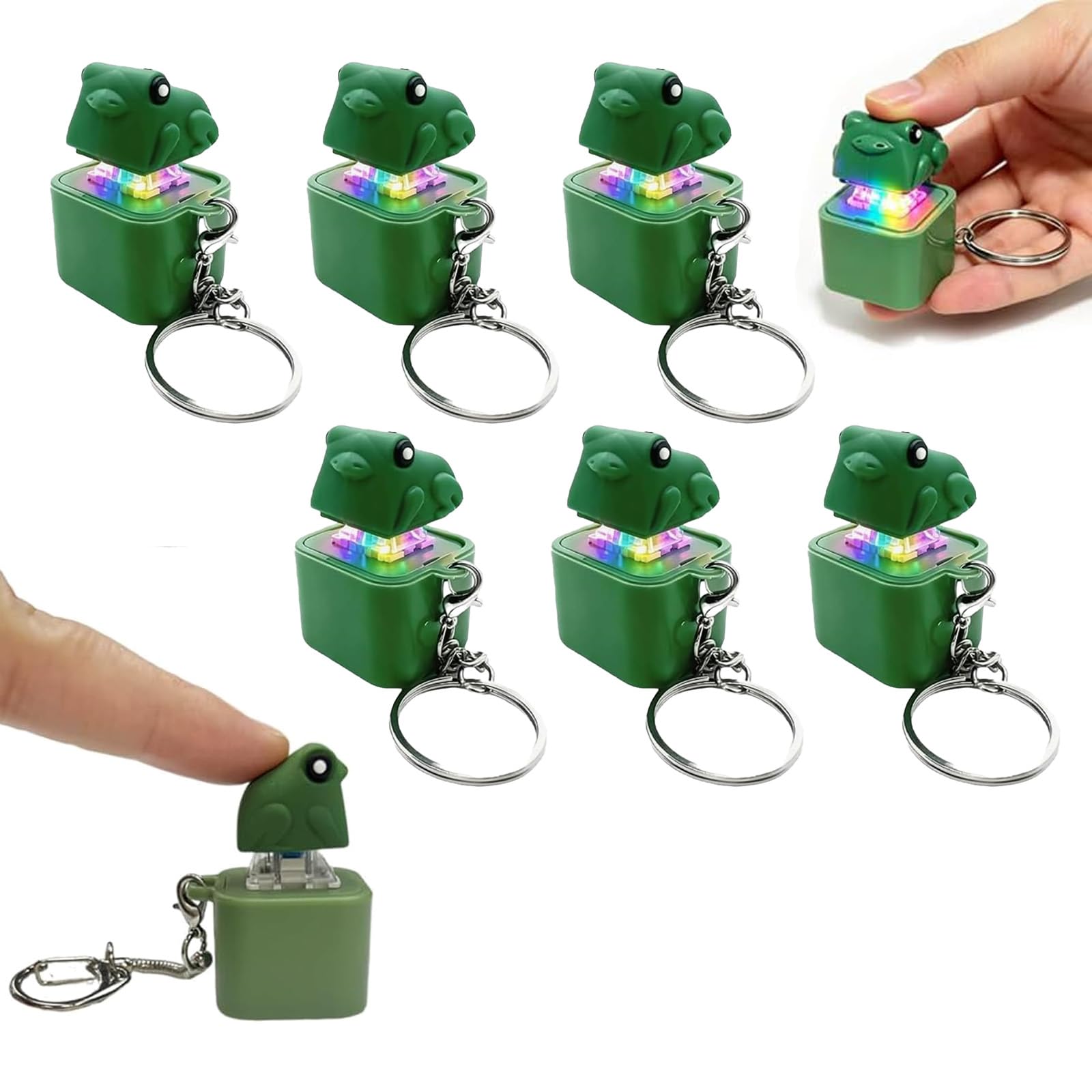 2026 Upgrade Frog Clicker Fidget Toy Keychain, Rechargeable Adults Keyboard Clicker Frog Fidget Toys with Colorful LED Lights and Sound, Frog Croaking 3 PCS зелёный
2026 Upgrade Frog Clicker Fidget Toy Keychain, Rechargeable Adults Keyboard Clicker Frog Fidget Toys with Colorful LED Lights and Sound, Frog Croaking 3 PCS зелёный