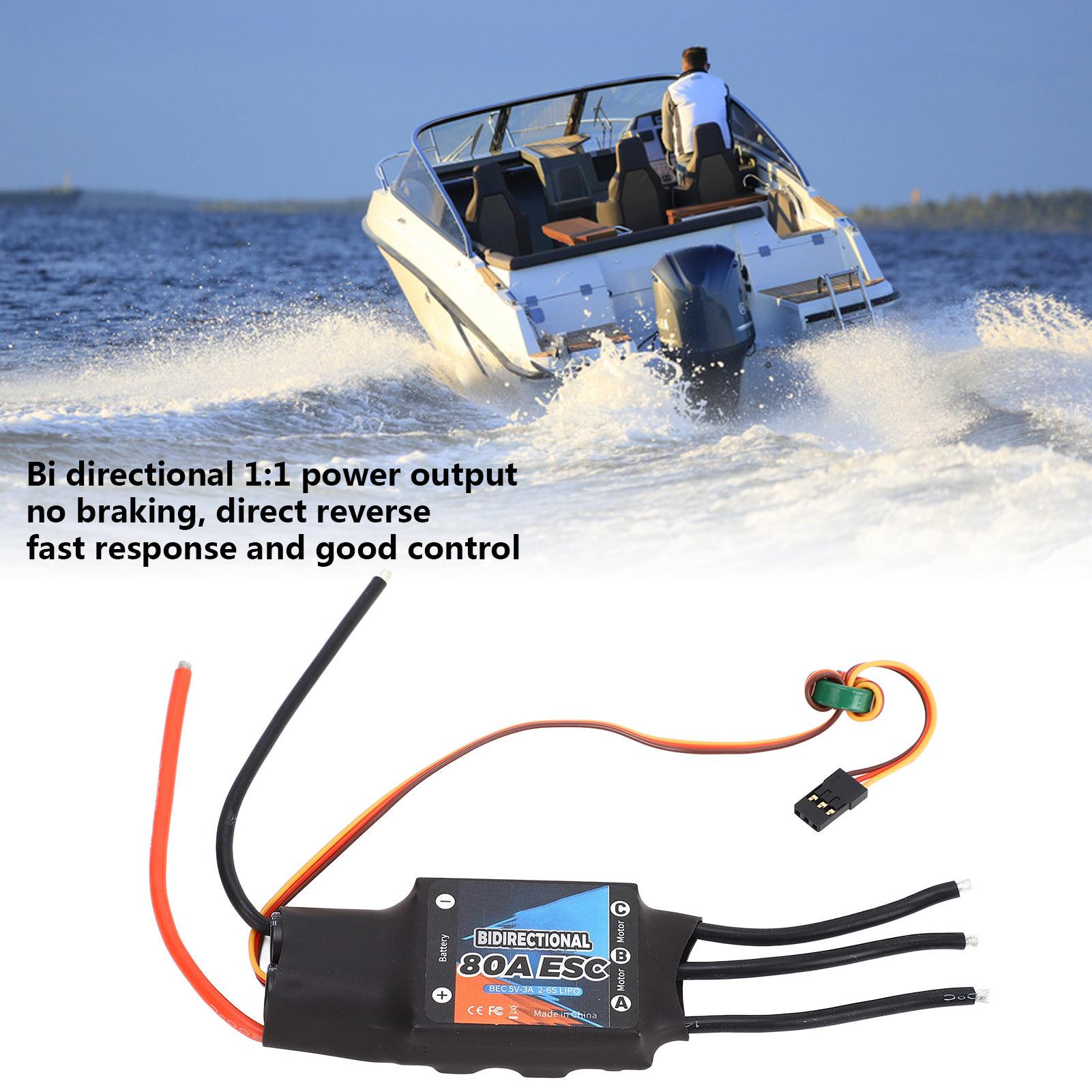 Двунаправленный 80A Бесколлекторный регулятор скорости 5V 3A Plug and Play для RC автомобиля, лодки, подводного движителя, черный
Двунаправленный 80A Бесколлекторный регулятор скорости 5V 3A Plug and Play для RC автомобиля, лодки, подводного движителя, черный