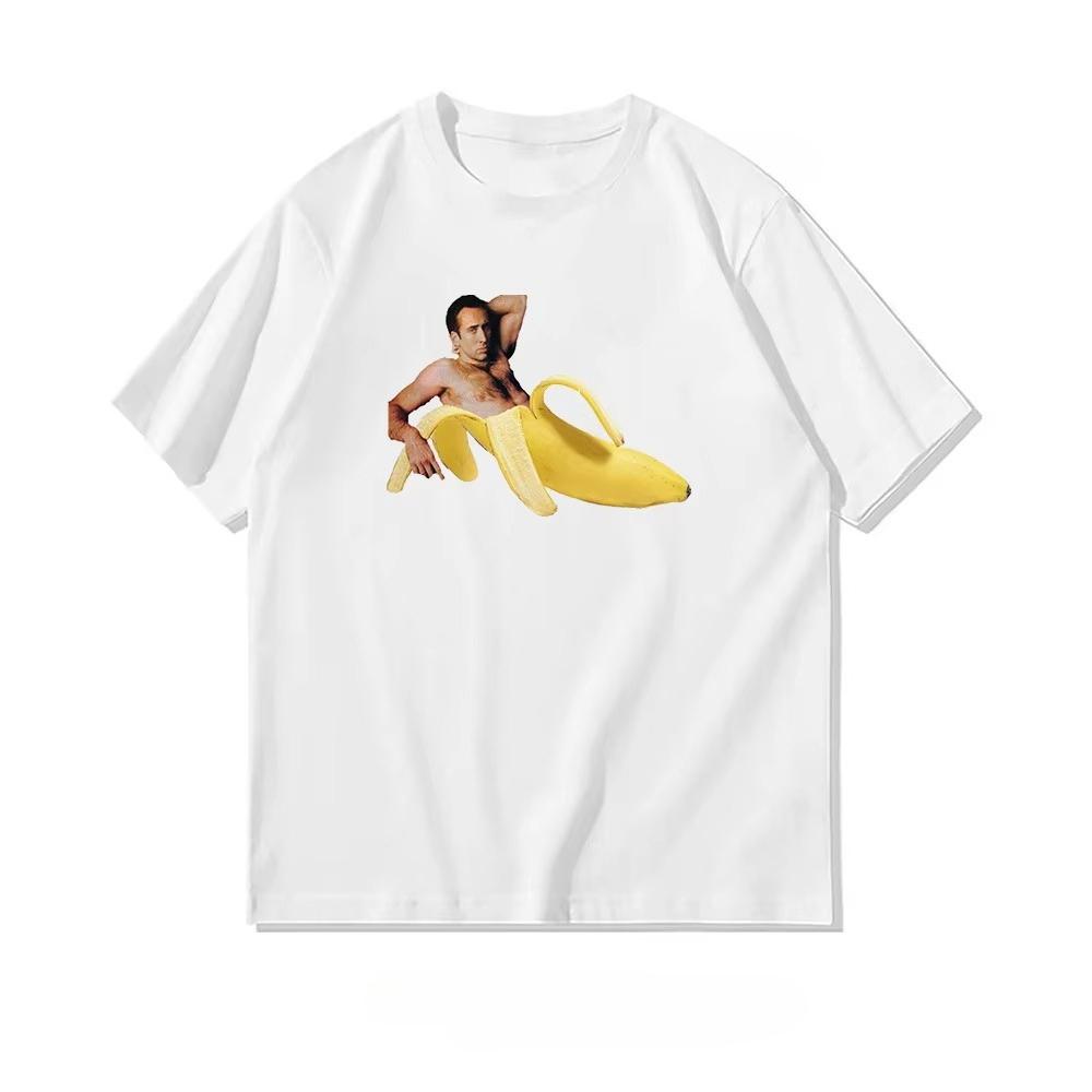 Nicolas Cage Banana Pattern Tshirt Women Unisex Casual Cotton Graphic T Shirts Adult Streetwear Harajuku Y2k Top Women T Shirt S
Nicolas Cage Banana Pattern Tshirt Women Unisex Casual Cotton Graphic T Shirts Adult Streetwear Harajuku Y2k Top Women T Shirt S