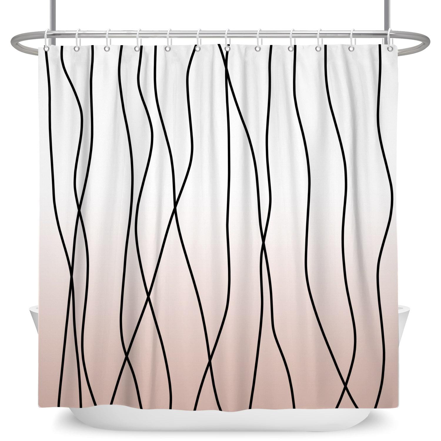 Minimalist Wavy Line Shower Curtain Gradient Design Waterproof Bath Curtain Bathroom Decor Multiple Options Polyester With Hooks W60H190(CM)-1 Pcs
Minimalist Wavy Line Shower Curtain Gradient Design Waterproof Bath Curtain Bathroom Decor Multiple Options Polyester With Hooks W60H190(CM)-1 Pcs