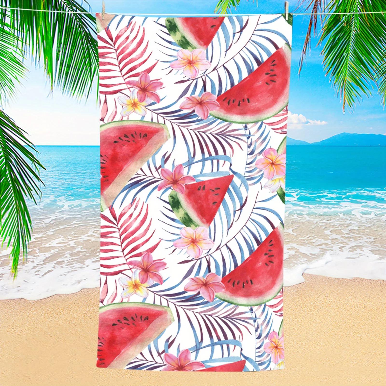 1 Tropical Watermelon and Floral Microfiber Beach Towel, Super Absorbent, Large Bath Towel for Travel, Pool, Surfing, Yoga W30*H60(CM)
1 Tropical Watermelon and Floral Microfiber Beach Towel, Super Absorbent, Large Bath Towel for Travel, Pool, Surfing, Yoga W30*H60(CM)