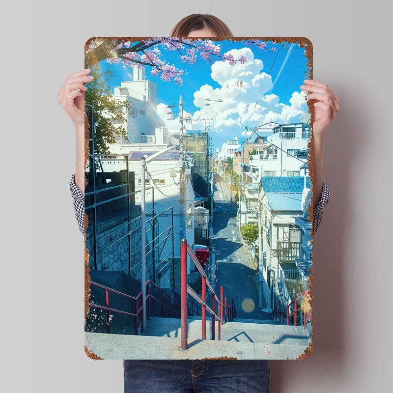 Japanese Street Scene With Stairs Metal Poster Customized Wall Art Retro Vintage Tinplate Signs for Garage Decoration Room Decor 7.9x11.8In(20x30cm)
Japanese Street Scene With Stairs Metal Poster Customized Wall Art Retro Vintage Tinplate Signs for Garage Decoration Room Decor 7.9x11.8In(20x30cm)