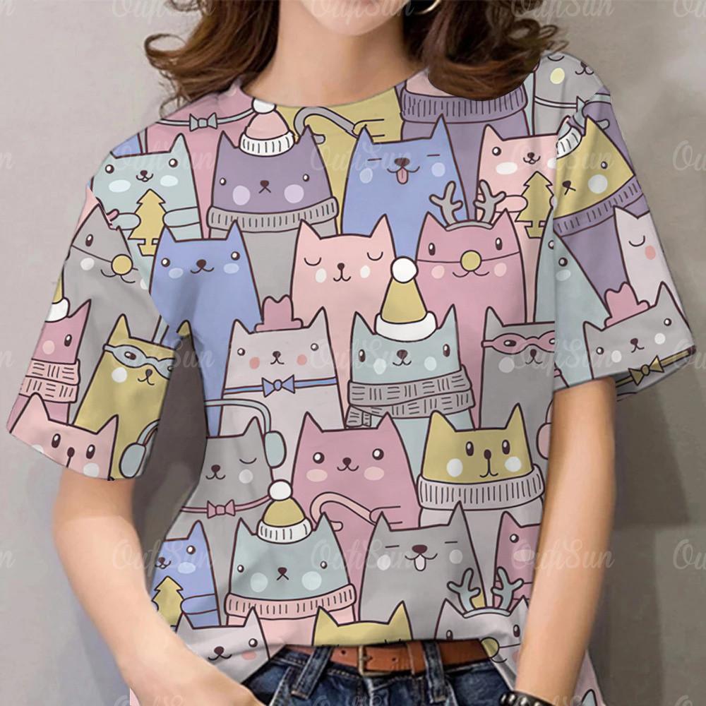 Women s cat pattern T-shirt top printed T-shirt short sleeved casual T-shirt street wear oversized T-shirt 5XL
Women s cat pattern T-shirt top printed T-shirt short sleeved casual T-shirt street wear oversized T-shirt 5XL