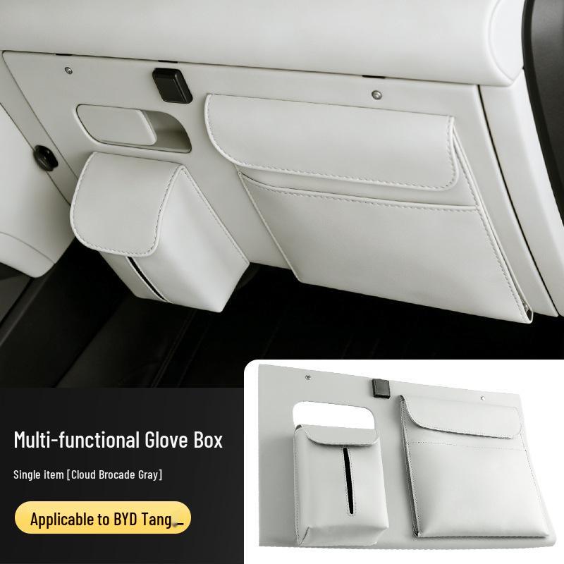 BYD Tang L Han L Passenger Seat Organizer: Glove Box Tissue Storage & Trash Bag.
BYD Tang L Han L Passenger Seat Organizer: Glove Box Tissue Storage & Trash Bag.