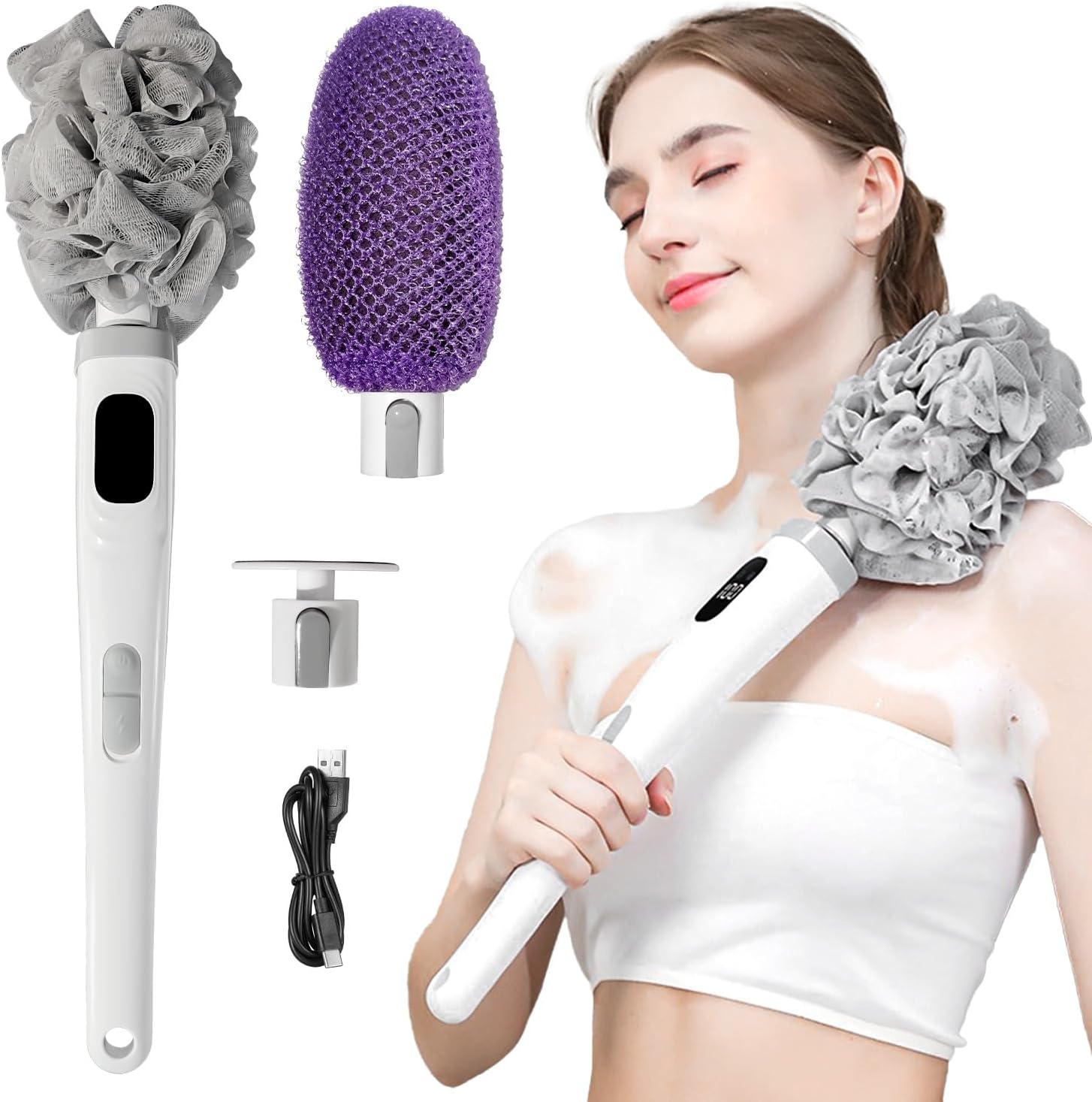 Electric Body Brush, African Bath Sponge Back Scrubber for Shower, Waterproof Dual-Speed Control Bath Brush United States
Electric Body Brush, African Bath Sponge Back Scrubber for Shower, Waterproof Dual-Speed Control Bath Brush United States